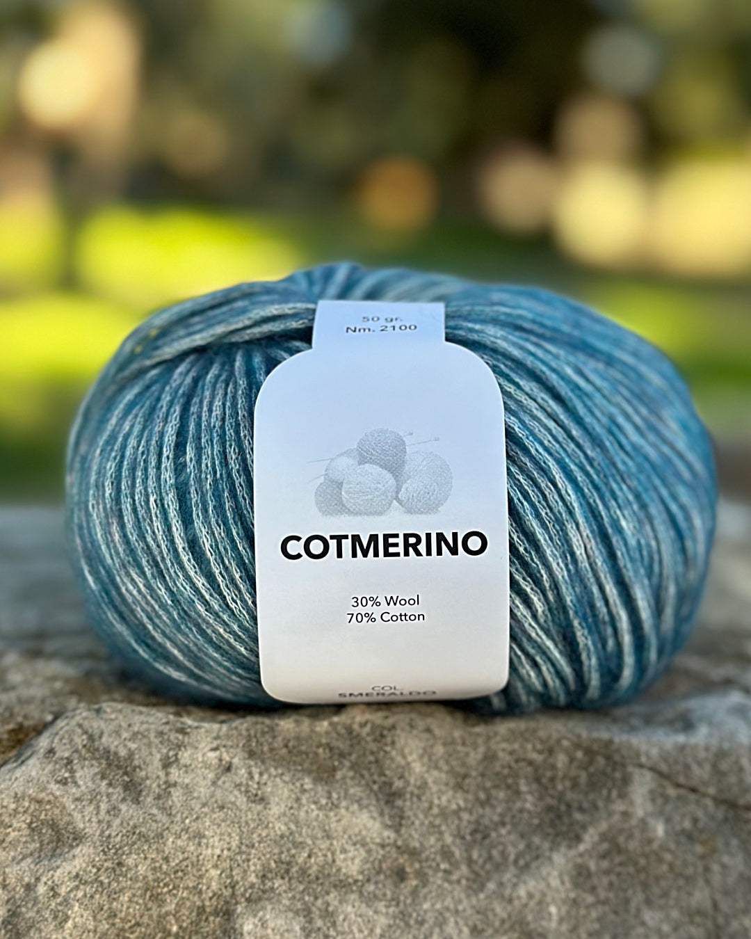 Cotton Merino Yarn in ball color Smeraldo