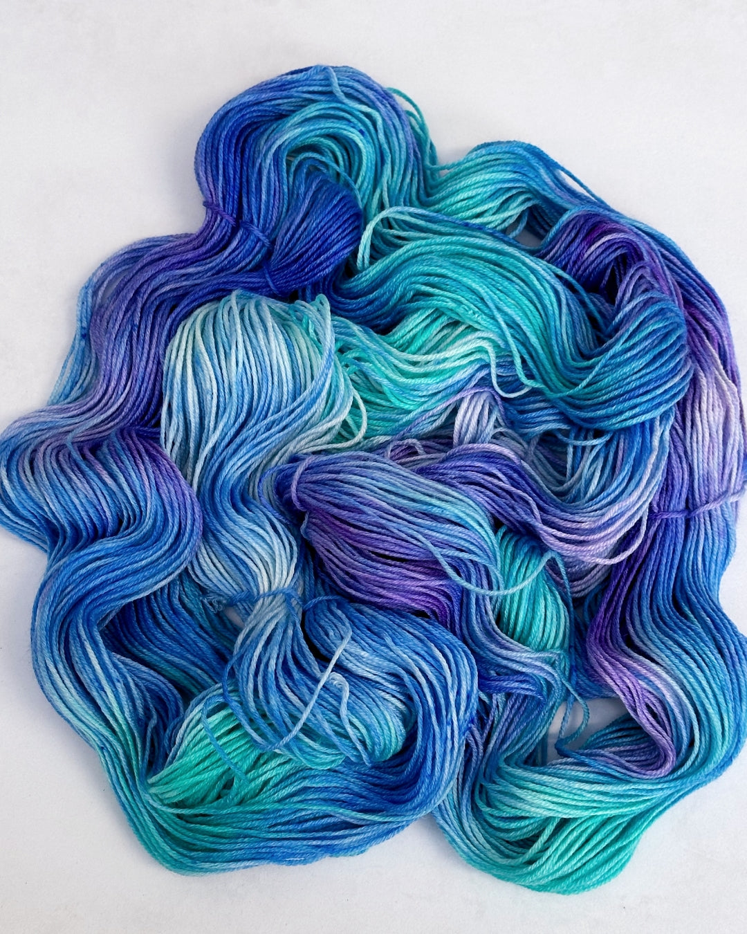 Merino wool hand dyed yarn color  Ocean