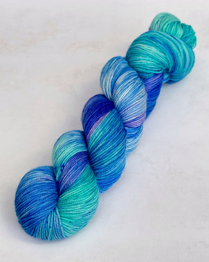 Merino wool hand dyed yarn color  Ocean