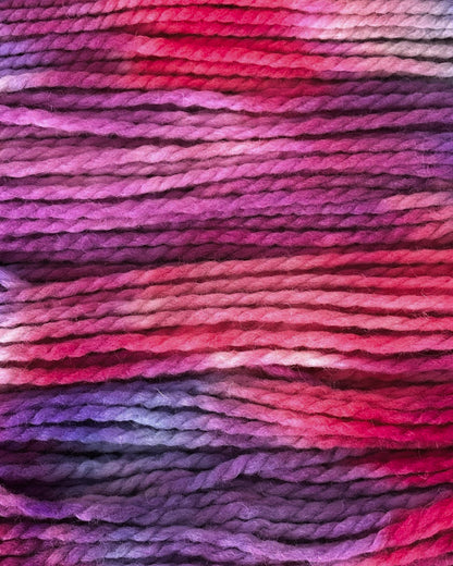 Hand dyed chunky wool yarn color Mountain Dawn