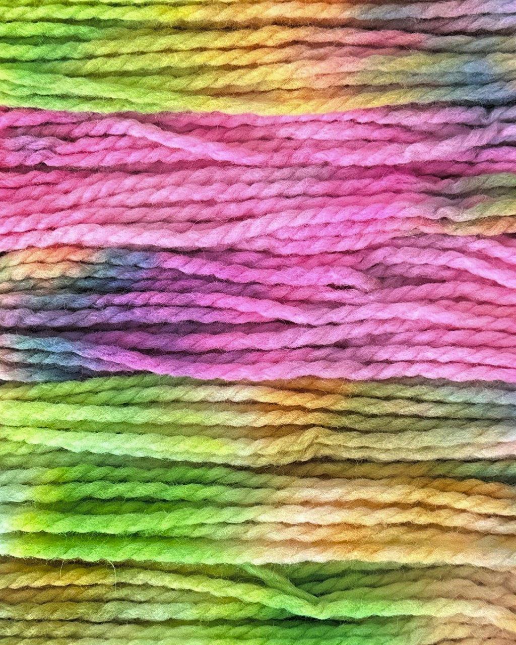 Hand dyed chunky wool yarn color Rainbow Mood