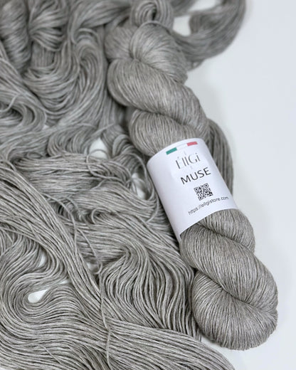 MUSE Yarn for Socks and Other Creations color Light Gray