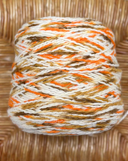 Merino wool Viscose Linen Yarn color Orange Biege White