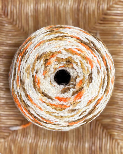 Merino wool Viscose Linen Yarn color Orange Biege White